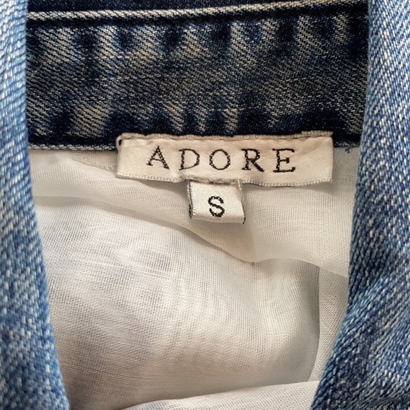 Adore denim and sheer snap front duster size S - Picture 5 of 6